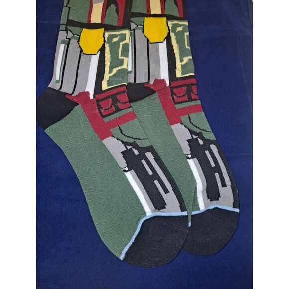 1 Pair Star Wars Boba Fett Bounty Hunter Cartoon Socks For Men & Women One Size - Picture 5 of 5
